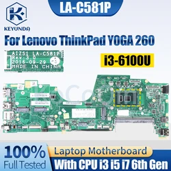 For Lenovo ThinkPad YOGA 260 Notebook Mainboard LA-C581P 01AY772 01AY880 00NY939 01AY882 i3i5i7 6th Gen Laptop Motherboard