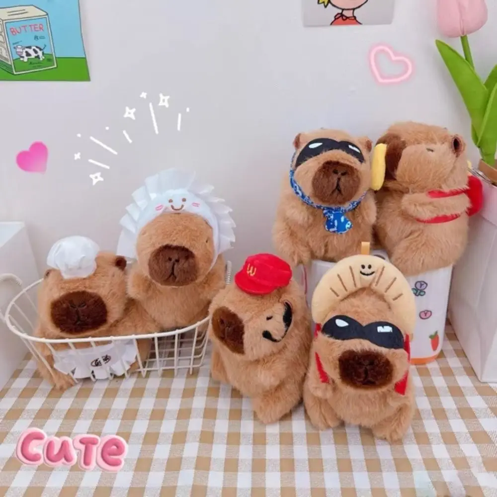 ตุ๊กตาครัวอาหาร Capybara จี้การ์ตูนแขวนเครื่องประดับจําลอง Capybara พวงกุญแจตุ๊กตาตุ๊กตา Capybara ตุ๊กตา Key Ring