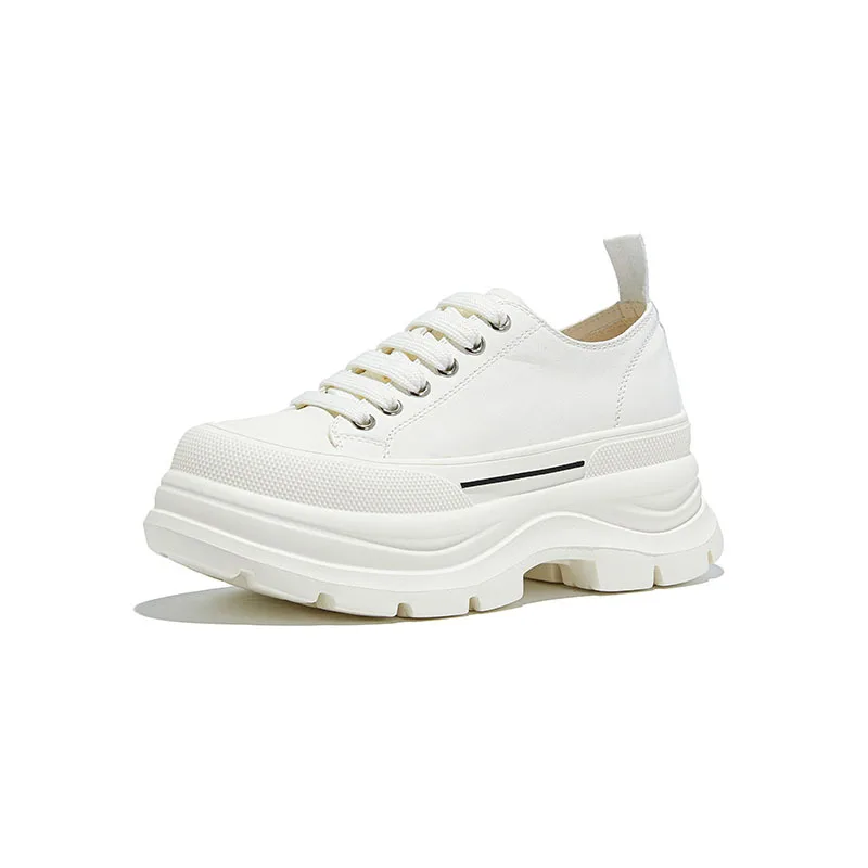 

Женские туфли 2026: новая весенняя коллекция, повседневные модные белые туфли на толстой подошве для женщин