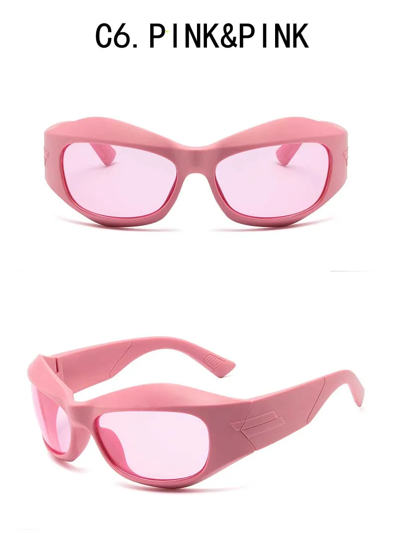 COD Y2K Sonnenbrille Damen silbrig Brillen Steampunk Sport Punk Brille Modischer zukünftiger Stil – Detail 10