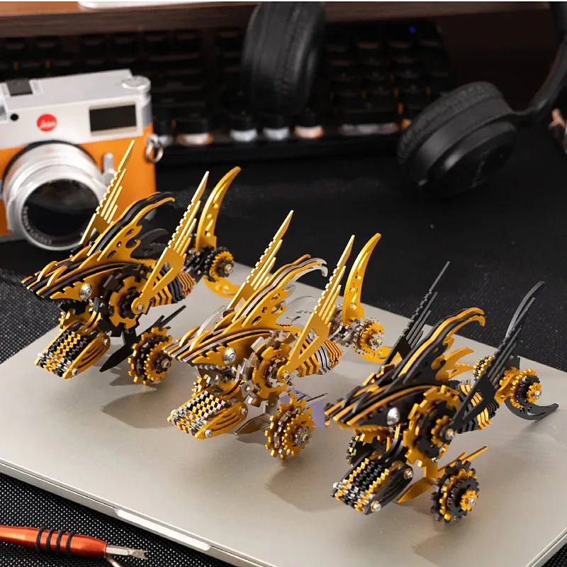 MOKR サメ Ju Chi Sha 3D メタルパズルおもちゃとプレゼント DIY ジグソー手作りモデル クリスマス新年の誕生日ギフト