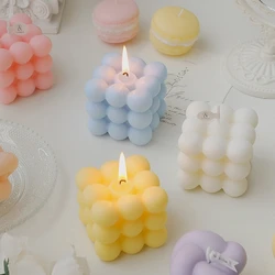 8 Colors Cube Shaped Scented Candle Big Cube Bubble Candles Safety Soy Wax Candle with Elegant Fragrant 6*6*5.5cm