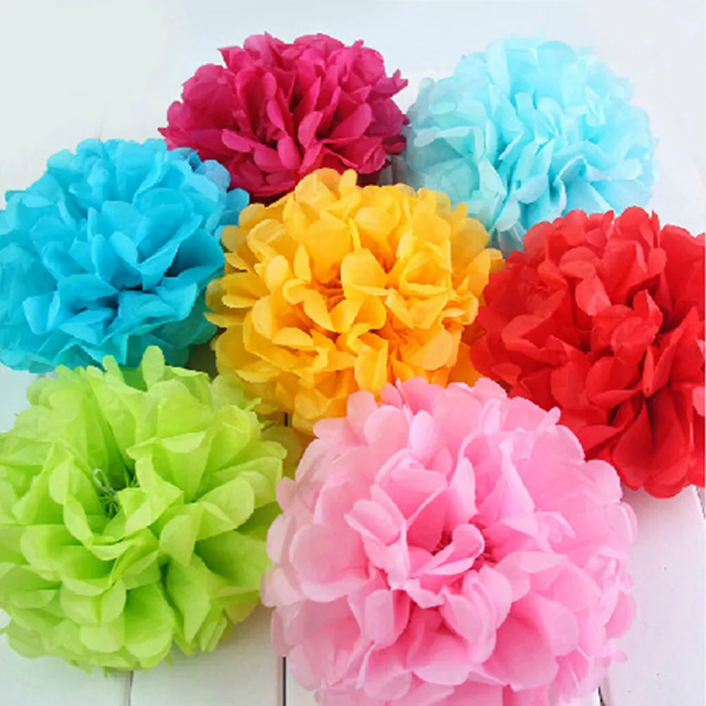 

5 PC Paper Flower Ball Pom Poms Party Decoration Balls Flowers Pompoms Decorations