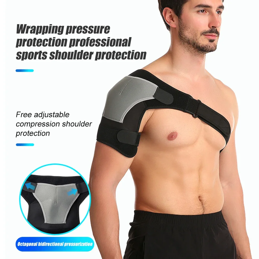 1Pcs Shoulder Brace Adjustable Shoulder Support With Pressure Pad for Injury Prevention, Sprain,Soreness,Tendinitis and Bursitis