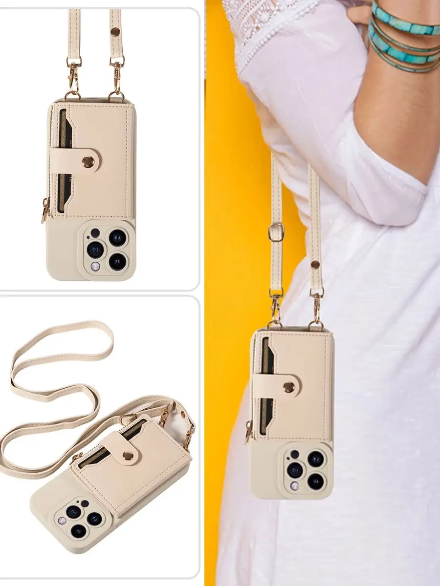 Kunstleer telefoonhoesje voor Samsung Galaxy S25ultra S20 S21 S22 S23 S24plus FE Note20 Crossbody met Spiegel Rits Portemonnee Cover - afbeelding 2