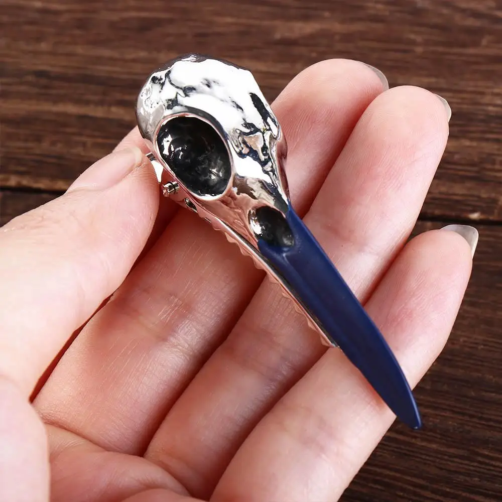 

Skull Gothic Hair Clips Punk Headwear Simulation Skeleton Women Duckbill Clips Skull Hair Clips Animal Skull Hairpins Crow Head
