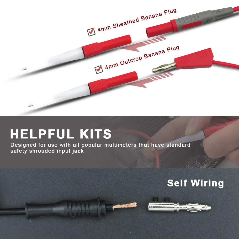 ZUIDID JM-TB004 4PCS Multimeter Nadel Sonde Professionelle ReplaceableWire Brechen Kostenloser Stange Fahrzeug Test Haken – Detail 3