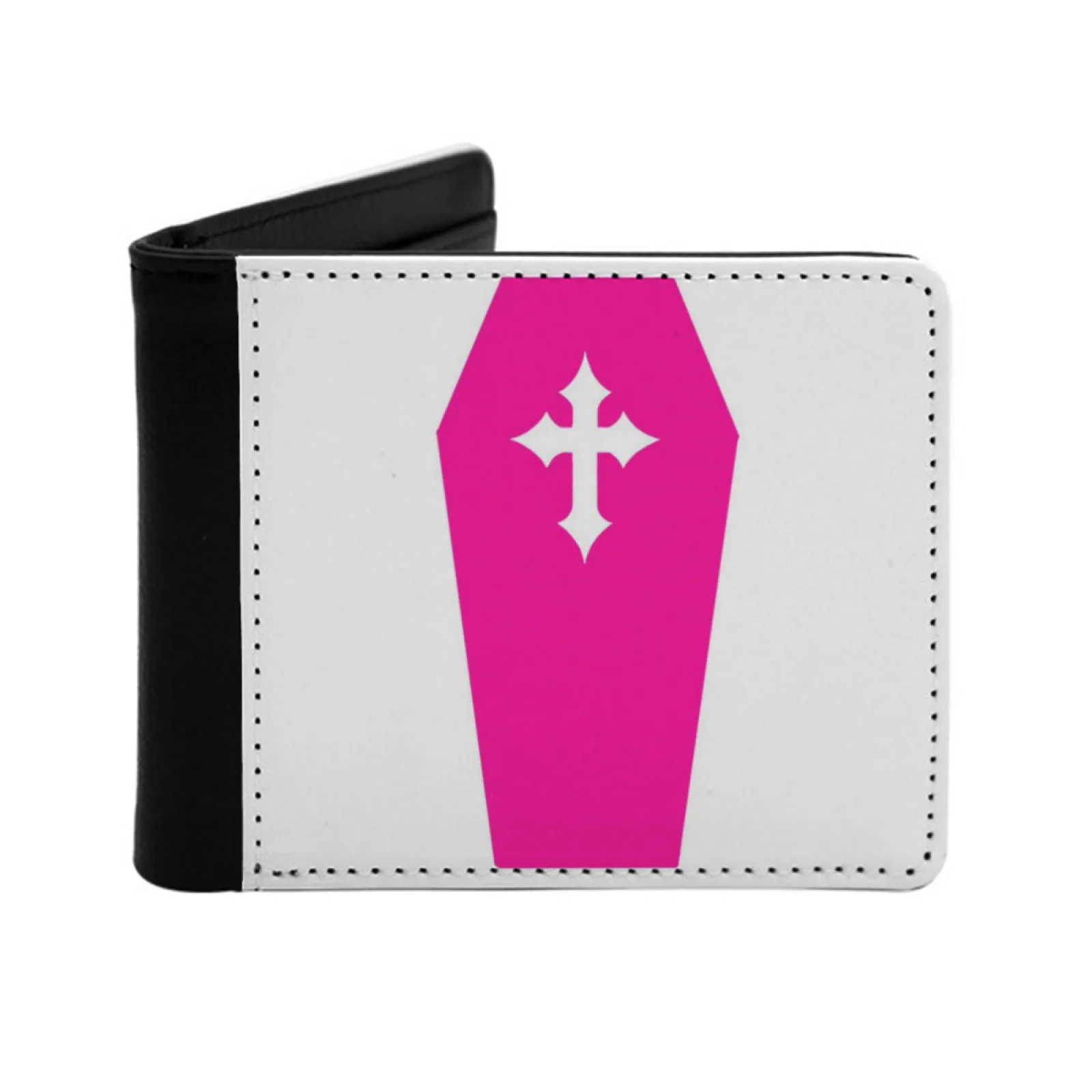 

Розовый гроб, новый кошелек с принтом, короткие мужские кошельки, кошельки с держателем для кредитных карт, готические пастельные готические кавайные кошельки с металлической головкой, Bimbo Japan Y2K