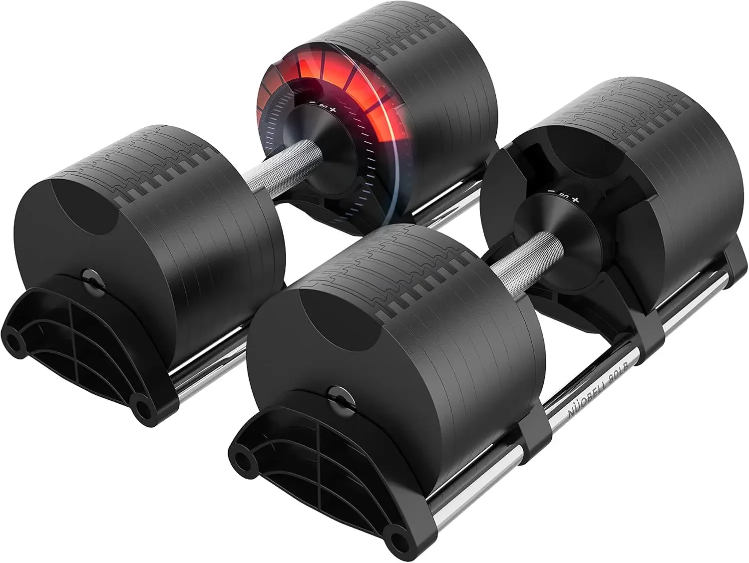 Adjustable Dumbbells Pair 5-80 lbs : the Adjustable Dumbbell Set to Replace 16 Sets of Dumbbells. Add Nuobell Dumbbells