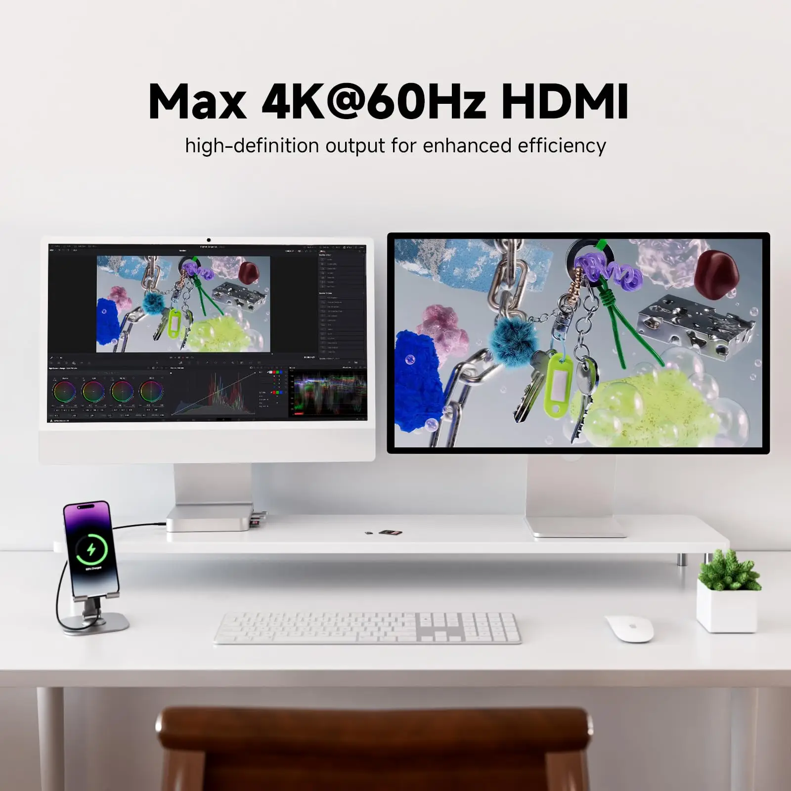 Minisopuru 11 في 1 iMac Hub لـ iMac 24 بوصة M1 M3 M4 مع 4K HDMI 2.5GbE 4TB M.2 SSD Case 10Gbps DATA SD/TF ملحقات iMac