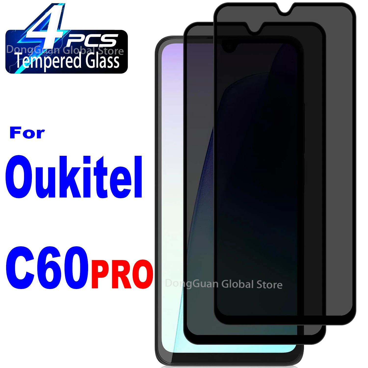 

For Oukitel C60 Pro Anti Spy Tempered Glass Protector Privacy Screen Film