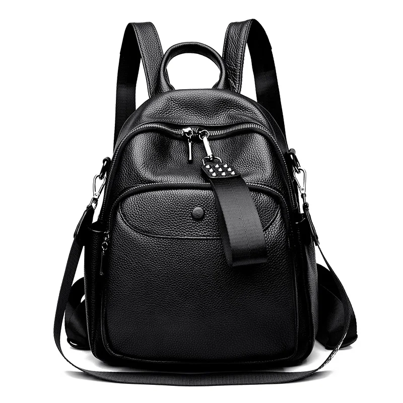 100% Soft Genuine Leather Backpack Women Fashion Knapsack HighQuality Ladies Daily Casual Travel Knapsack Cowhide Girl Schoolbag