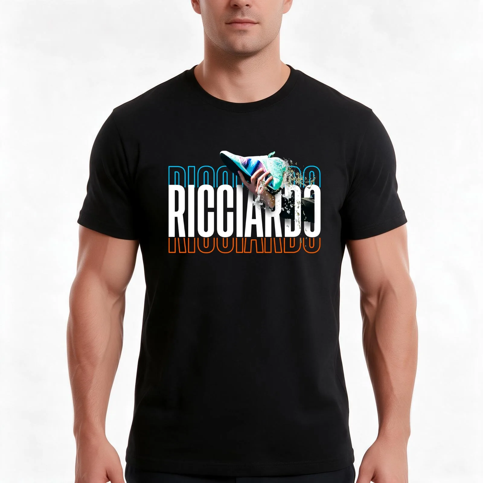 Ricciardo Shoey T-Shirt, Summer Casual Cotton Tee, Oversized Streetwear Tops, Vintage Graphic Print, Loose Fit Short Sleeve