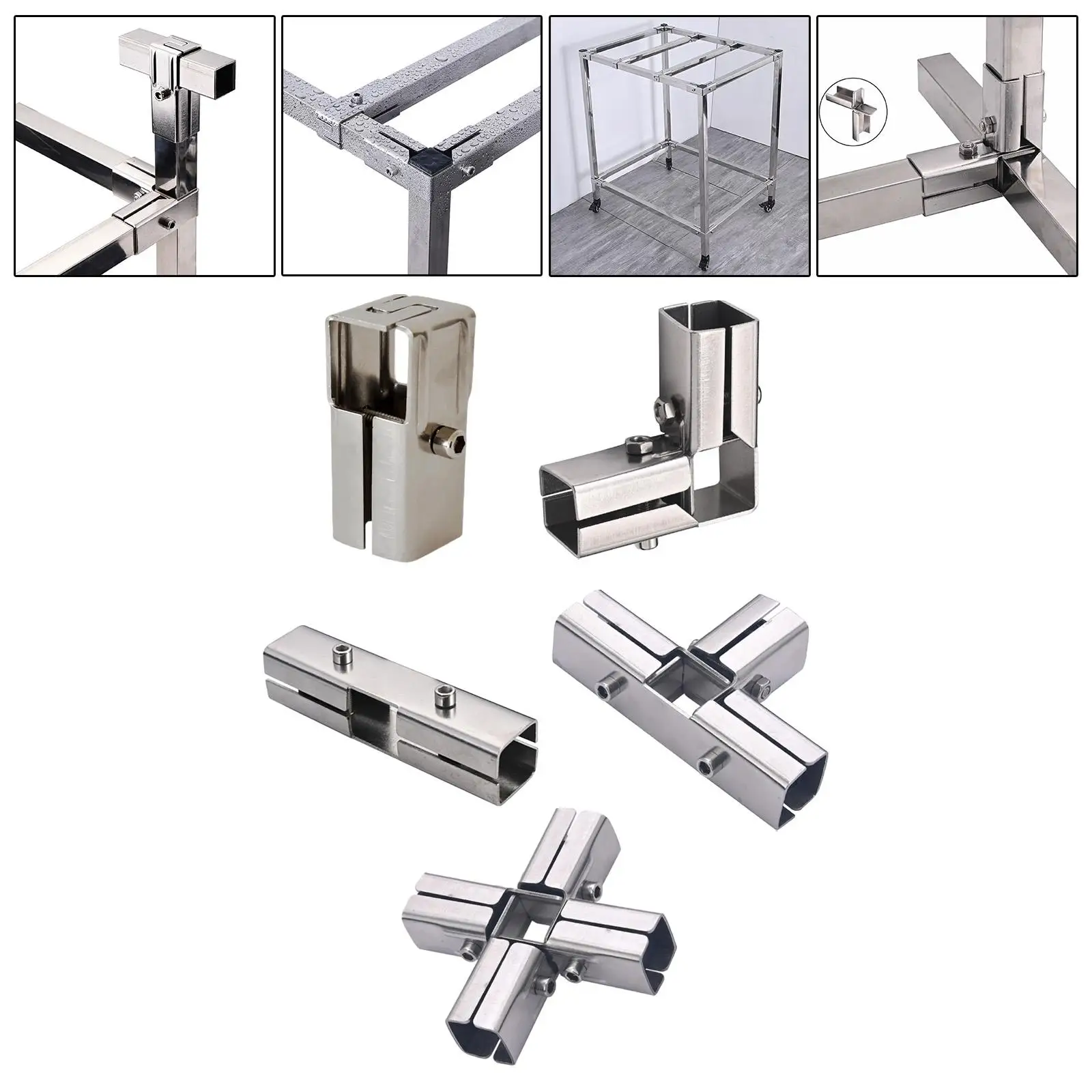 Clamp Connector for 1 Inch X 1 Inch Square Tube Rustproof Quick Water Connector for Storage Racks and Furniture