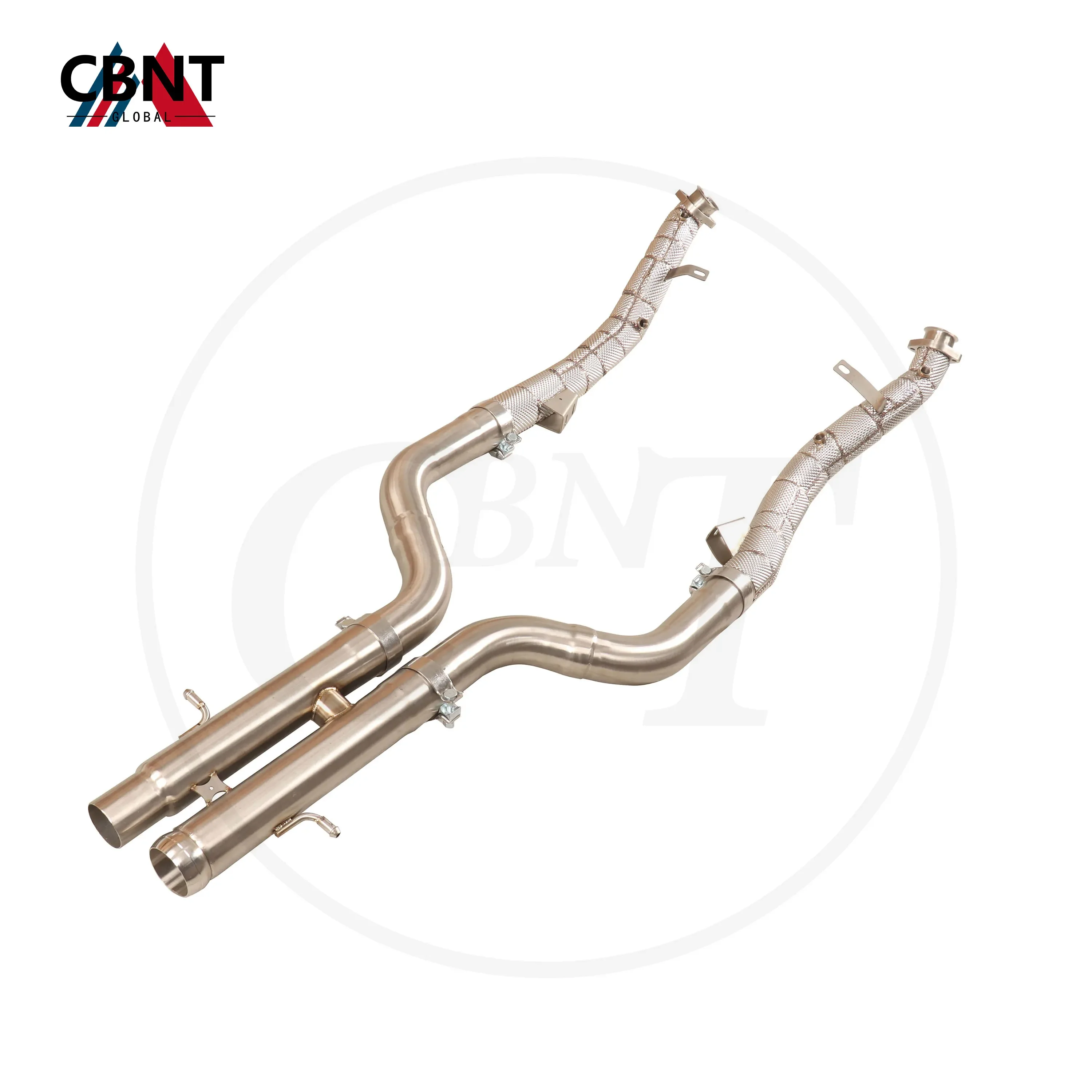 

CBNT Catted/Catless Downpipe for Mercedes Benz W221 S63 S500 S600 5.5T Exhaust Header with Heat Shield SS304 Exhaust pipe