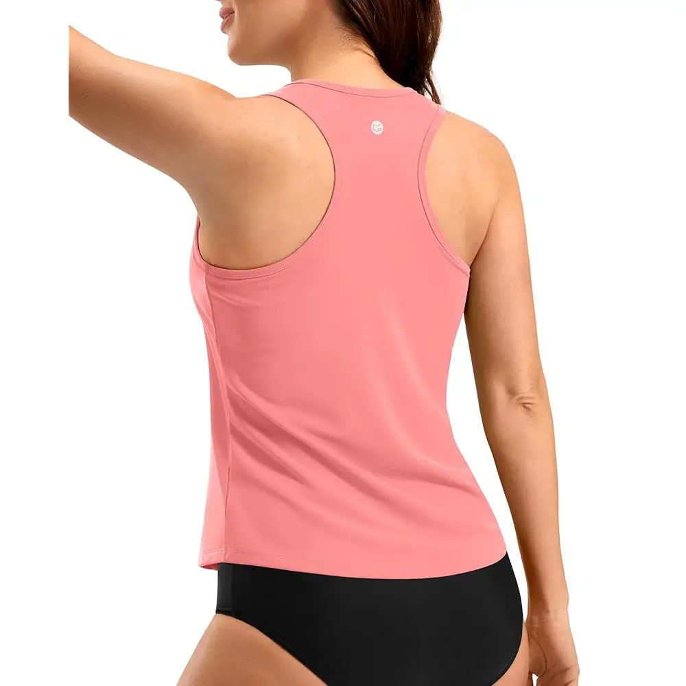 Tankini Tops for Women High Neck Swim Top Racerback Bathing Suit Tops Modest Swimsuits Tank Top Only No Bottom