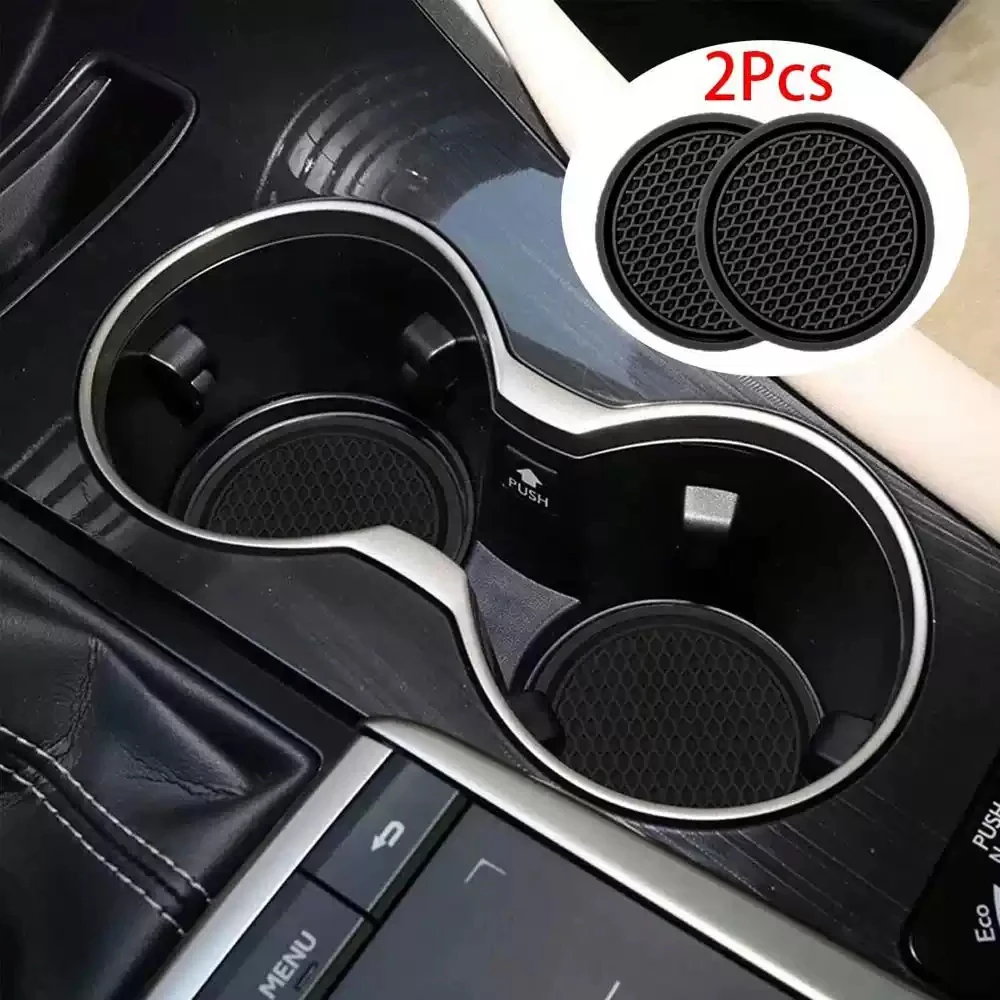 4pcs/set New Car Cup Holder Anti-Slip Silicone Insert Coaster Mat Universal Car Accessories Black Fit For Most Cars
