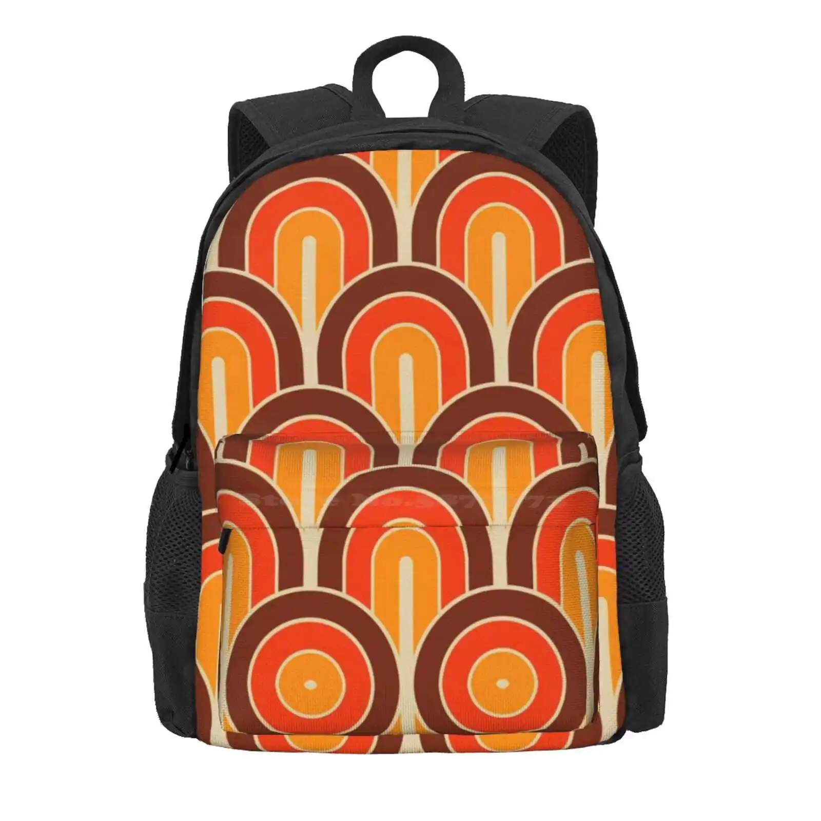 Retro Gradated Geometric Fan Pattern 821 Hot Sale Schoolbag Backpack Fashion Bags Fashion Pop Art British Pop Mid Century