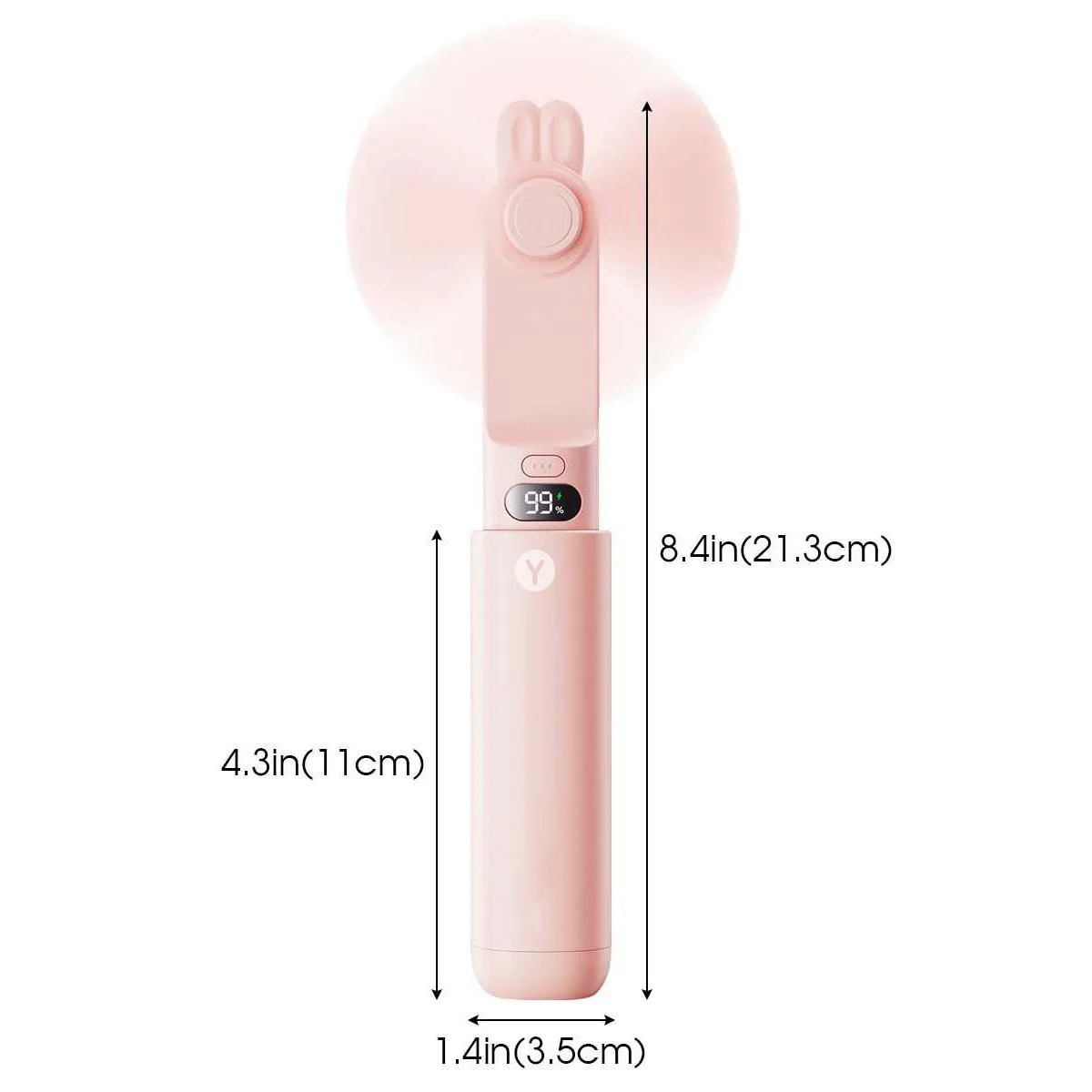 Portable Handheld Cooling Fan USB-Rechargeable Mini Fan 2000mAh 2-Speed Settings Ideal for Office Travel and Outdoor Camping