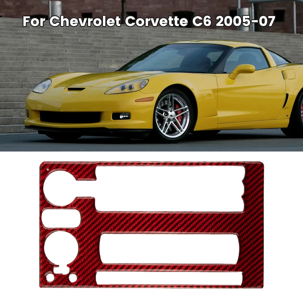 Red Carbon Fiber Radio Panel Trim For Chevrolet For Corvette For C6 2005-2007 Console Dashboard Decoration Car Interior Accessor