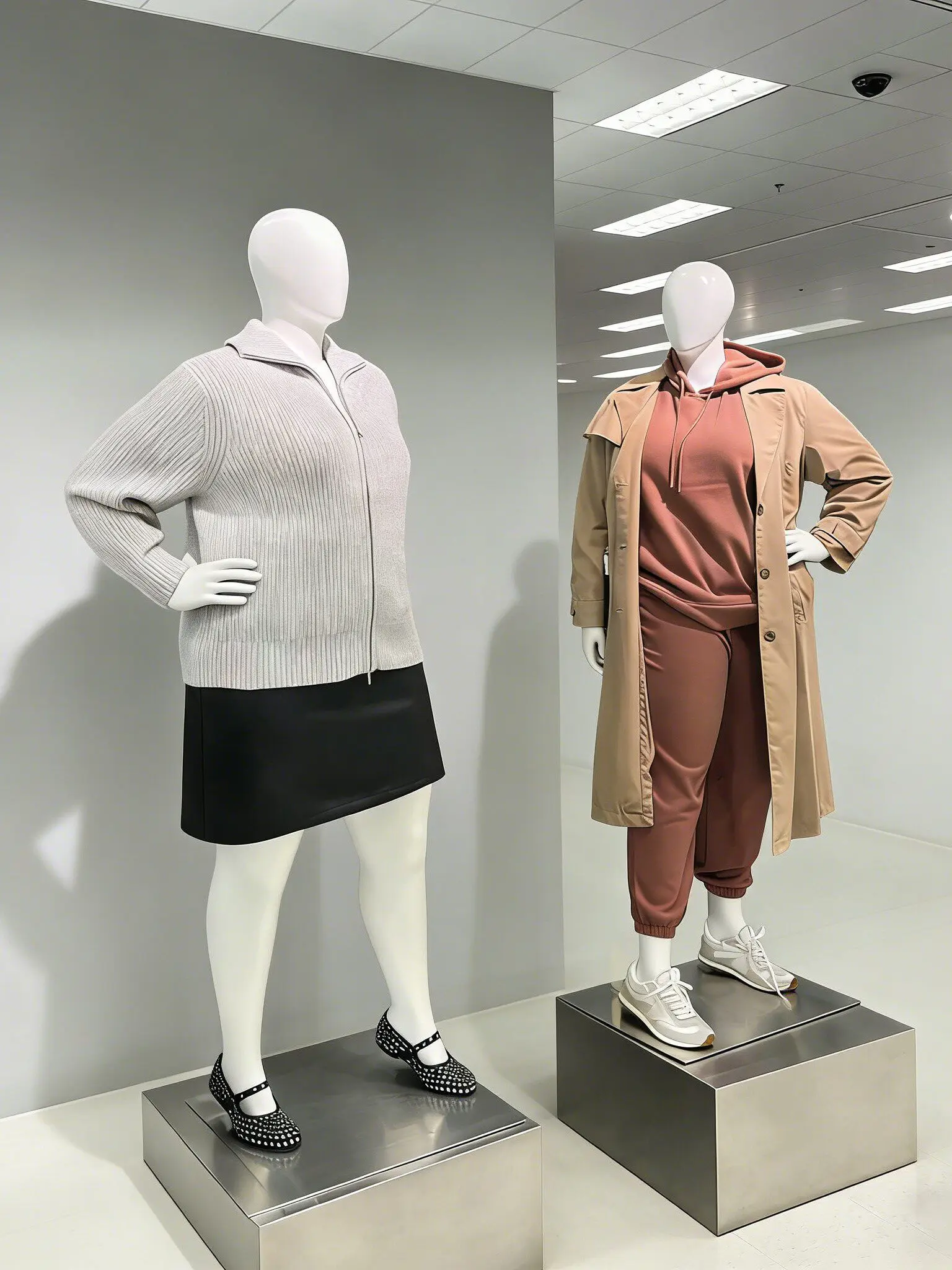 High-end, bright white mannequin for clothing stores, plus-size props, full-body female mannequin for window displays, and a