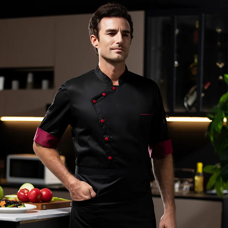 Hotel Restaurant Chef Work Uniform Three-Quarter Sleeve White Restaurant Hot Pot Canteen Cake Baking Kitchen Autumn Outfit