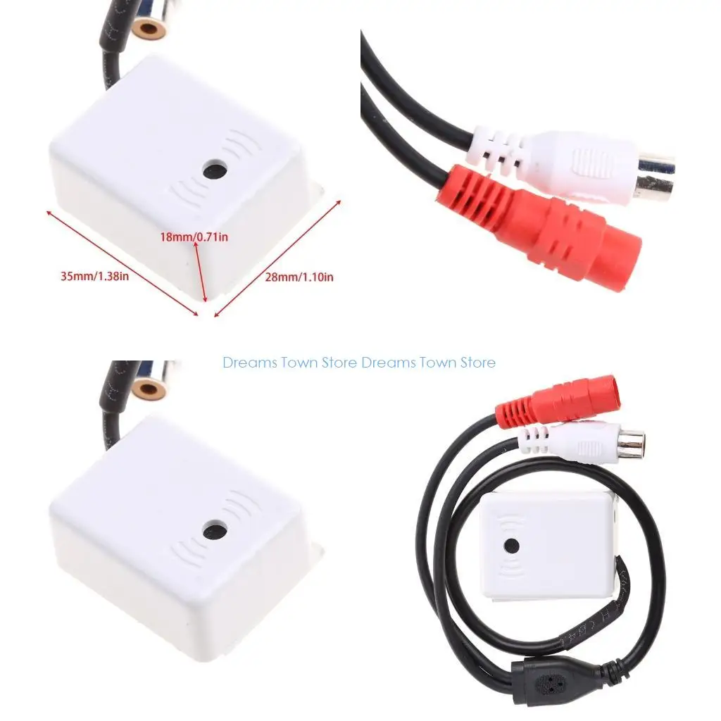 Dispositivo monitoramento som captação áudio microfone HX6A para sistema segurança câmera CCTV