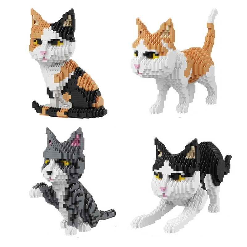 Balody Cute Cartoon Cat Building Blocks Diamond bricks black cat Model educational toys kids Girl s