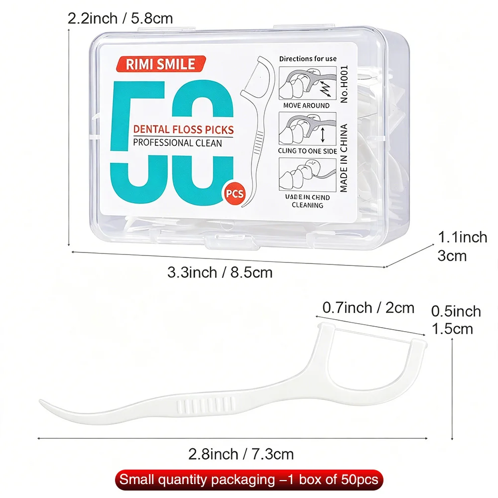 Dual Use Dental Floss Picks 50-1000Pcs Smooth Floss Sticks, Gentle on Gums Better Than Toothpicks, Effectively Clean Interdental
