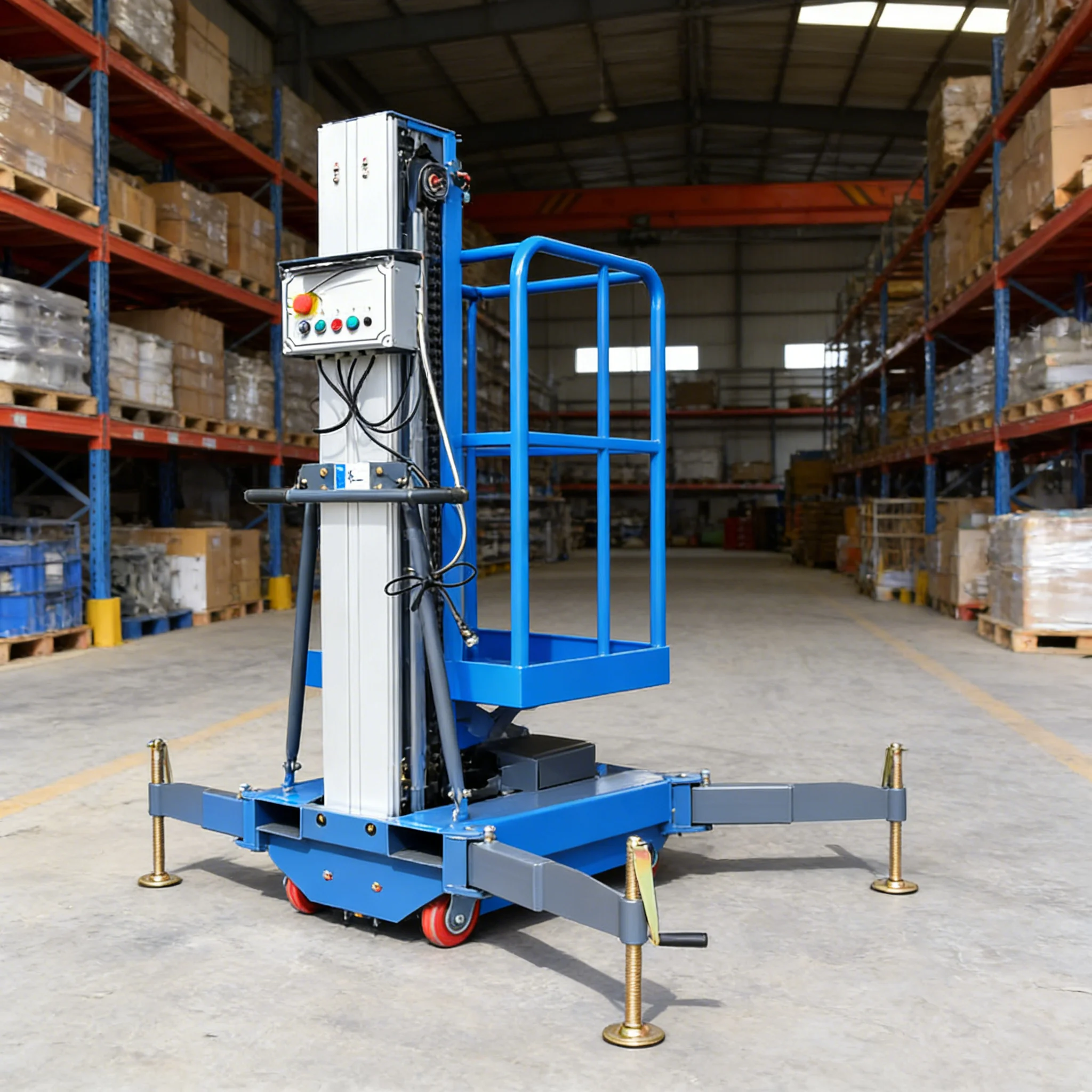 

High Semi Electric Aluminum Lift Table Specialized Mast Rollers For Low Friction And Quiet Vertical Lifting Performance