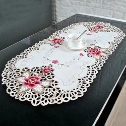 Embroidered Lace Tablecloth Floral Table Cloth/Mat Wedding Party Event Home Decor Table Runner Dining Table Cloth