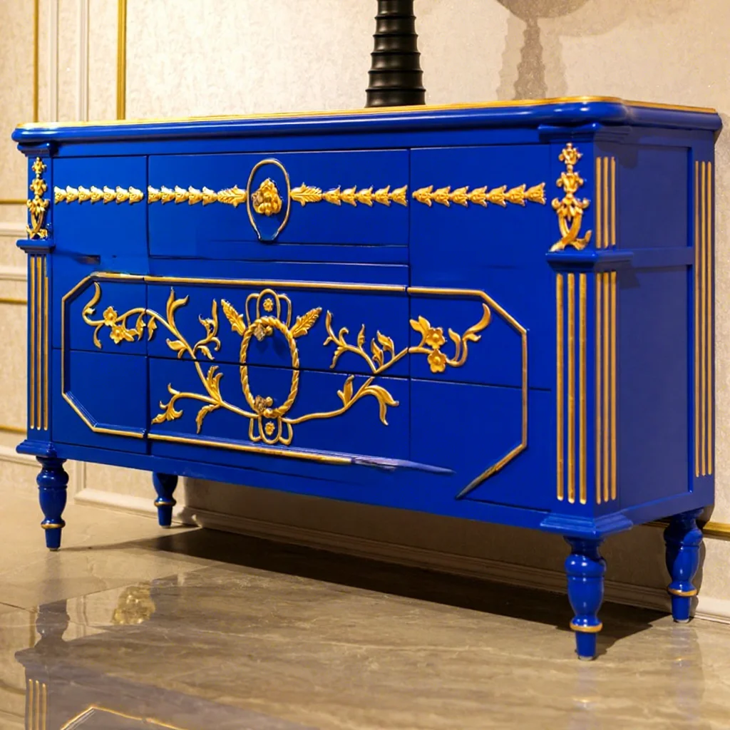 

#European French Light Luxury Solid Wood Modern Entrance Cabinet 3 Drawers Storage for Home Bar Living Room Hotel Corridor Decor
