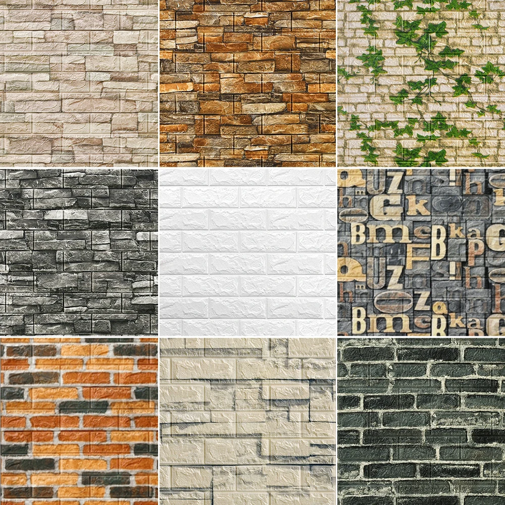 

2Mx70CM 3D Self-Adhesive Faux Brick Wall Stickers Children'S Room Waterproof Wallpaper Bedroom Kitchen Diy Home Decoration 2024