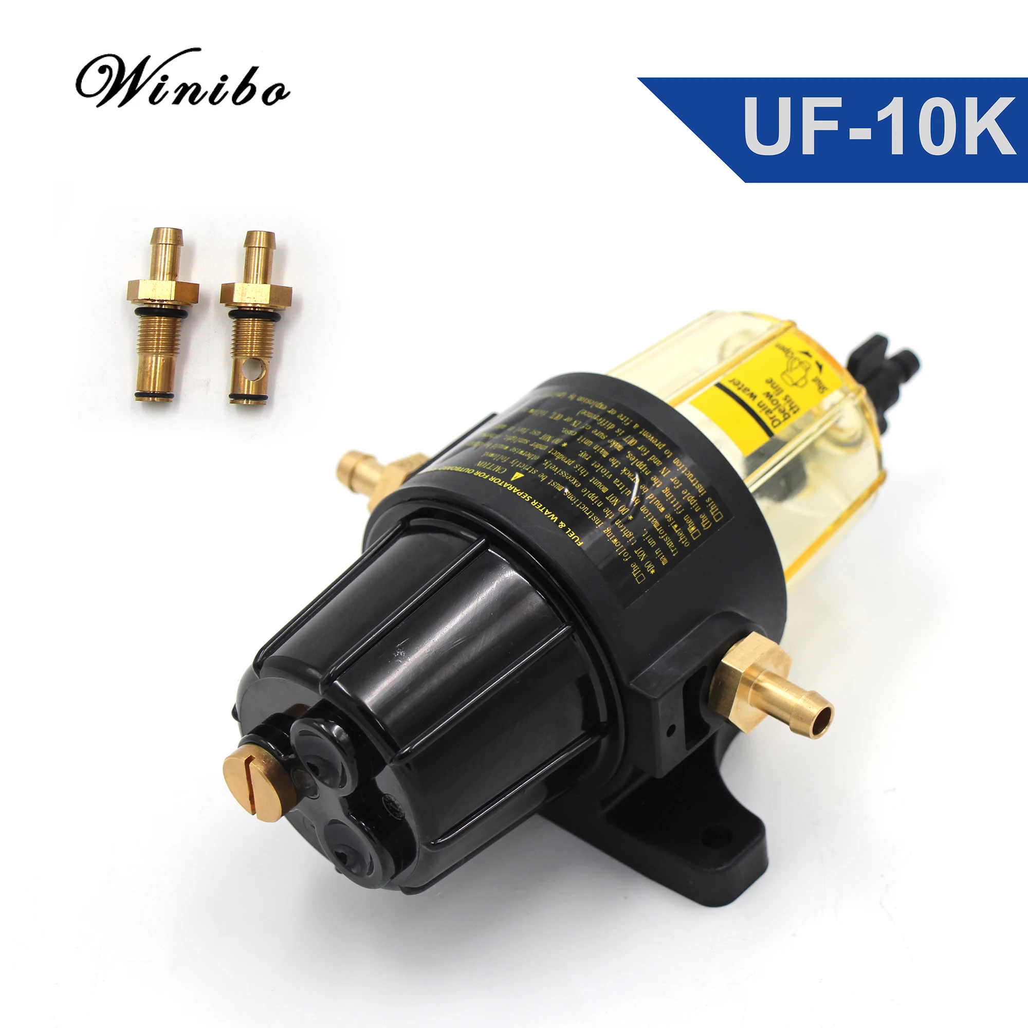 UF-10K Outboard Marine Engine Fuel Filter Fuel-Water Separator Assembly With Clear Bowl Base Filter Element for Yamaha Suzuki