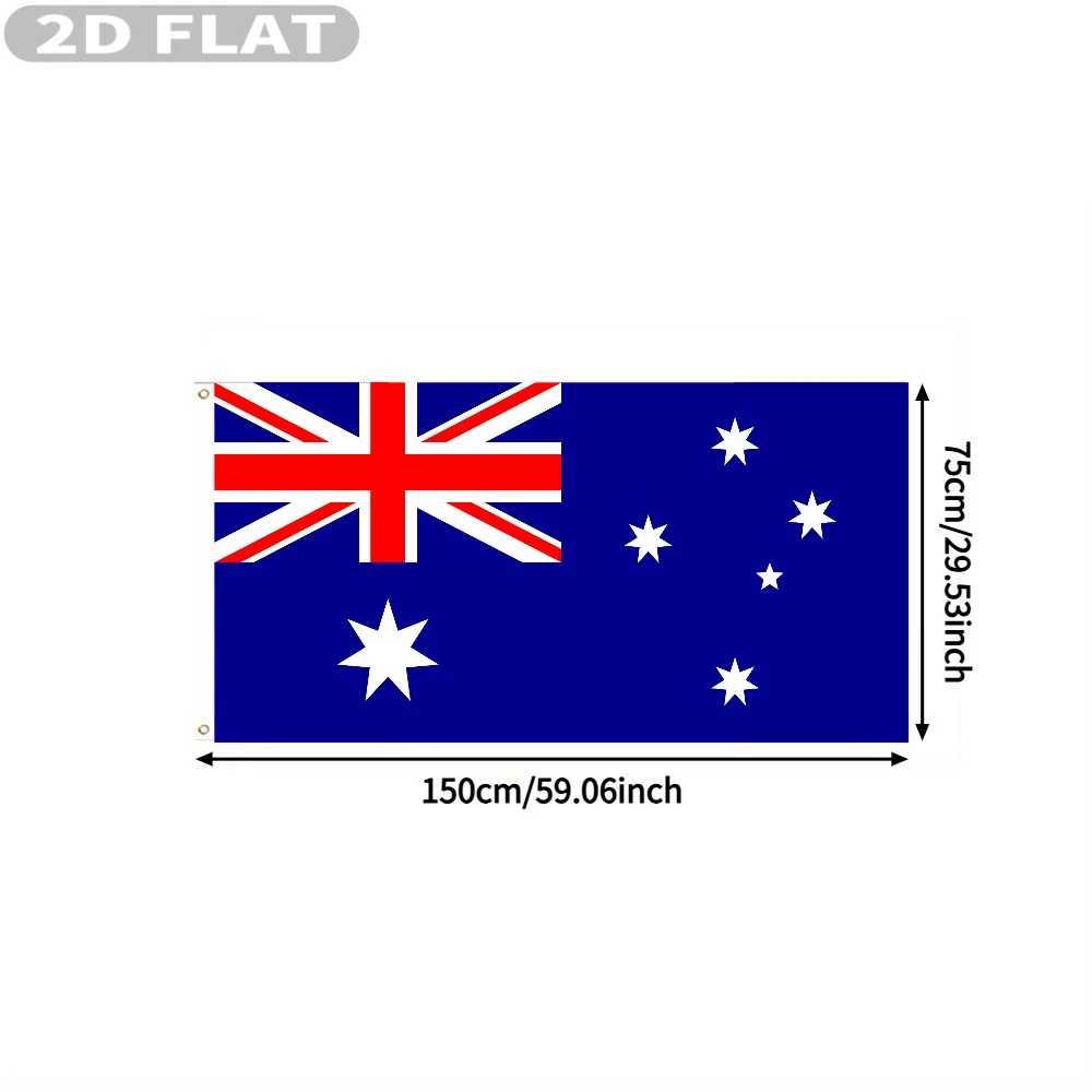 2D FLAT 1pc Australia Flag, 75x150cm 90x180cm Country Flag Banner, Polyester Vibrant Colors, 2 Grommets, Indoor/Outdoor Decor