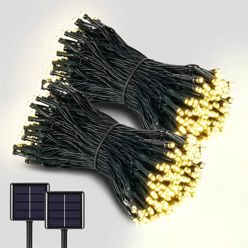 LED Solar Light String 8 Functions Outdoor Waterproof Lawn Starry Sky Christmas Garden Courtyard Decoration Atmosphere Lights