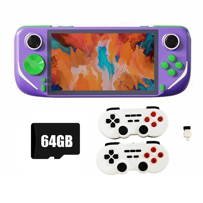 

E6 Plus Handheld Game Console+2Xcontroller 64G+15000Games 5 Inch Portable Arcade Video Game Console Support Connect TV