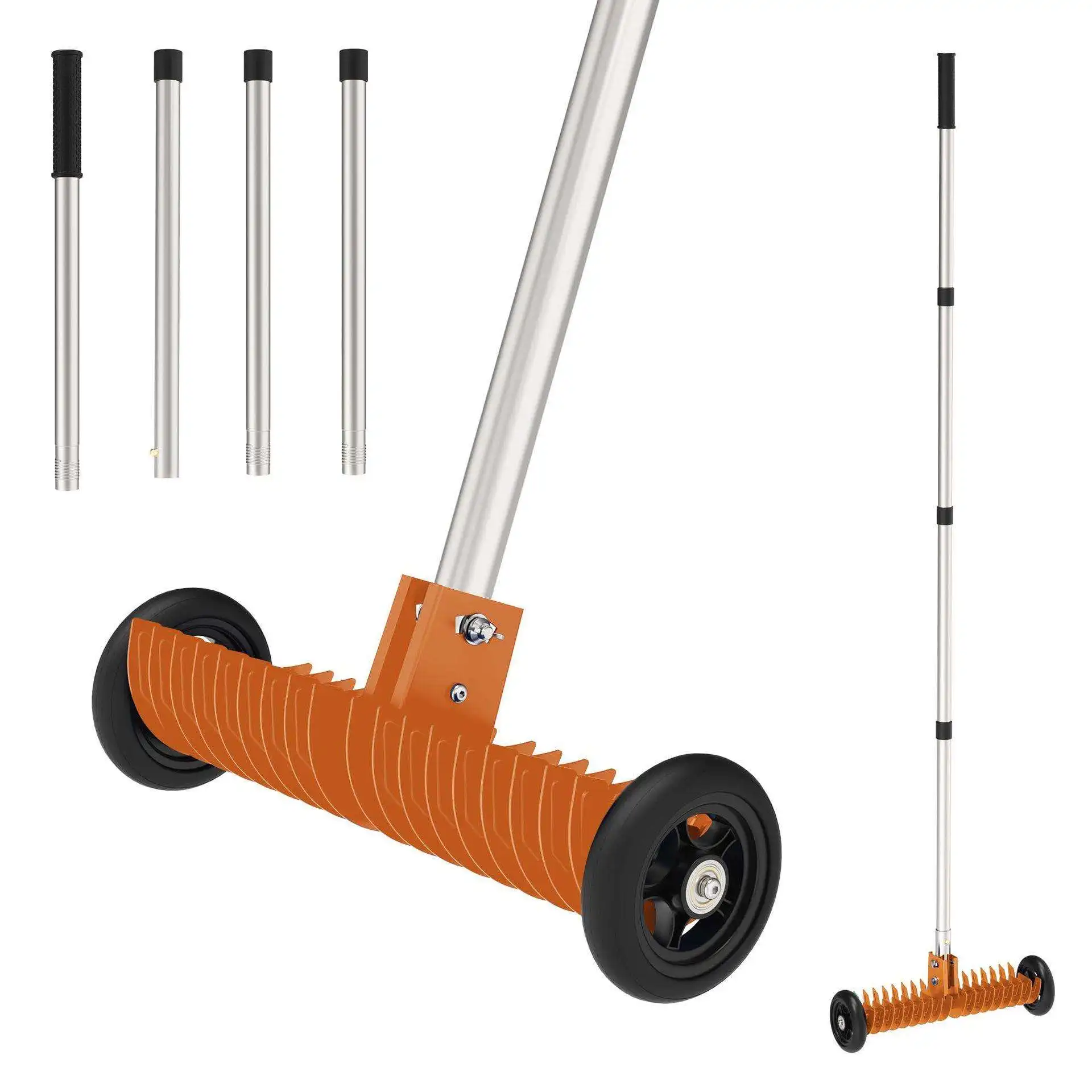 New Removable Lawn Grass Rake Wheeled Manual Lawn Edger Weeding Tool Garden Rake
