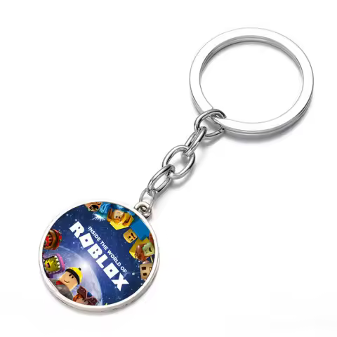 Game Keychain ROBLOX Cartoon Peripheral Personalized Pendant Keychains Time Gem Jewelry Keychain Decorative Products Gift