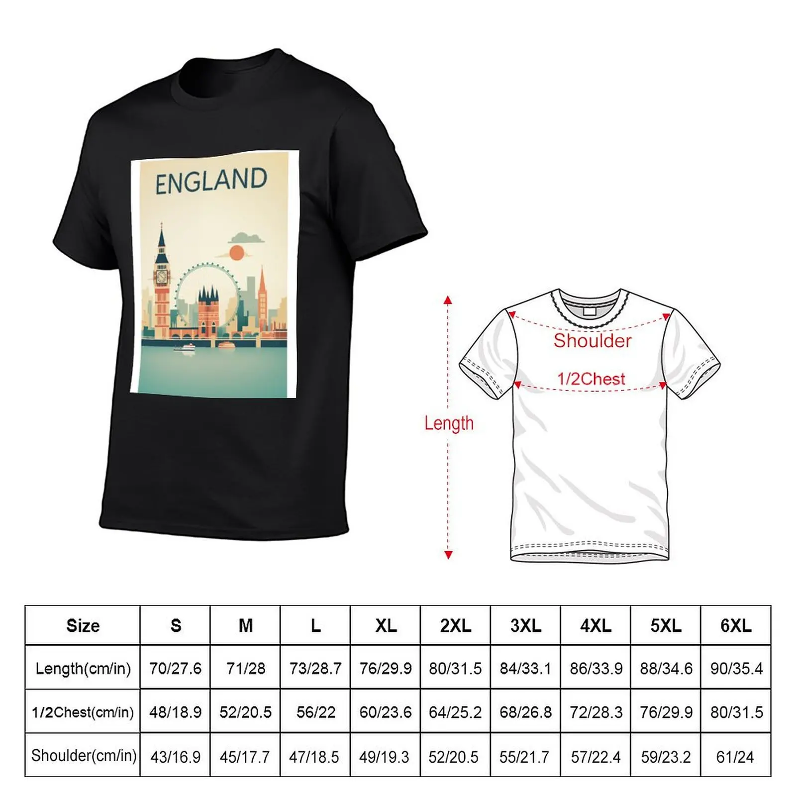 ENGLAND Traditional Travel Poster T-Shirt graphics for a boy cute tops t shirt for men
