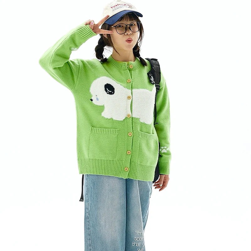 

Осень-зима, женский кардиган, свитер, пальто, модный женский свободный вязаный свитер с длинным рукавом и круглым вырезом, милый повседневный свитер, кардиганы SL248