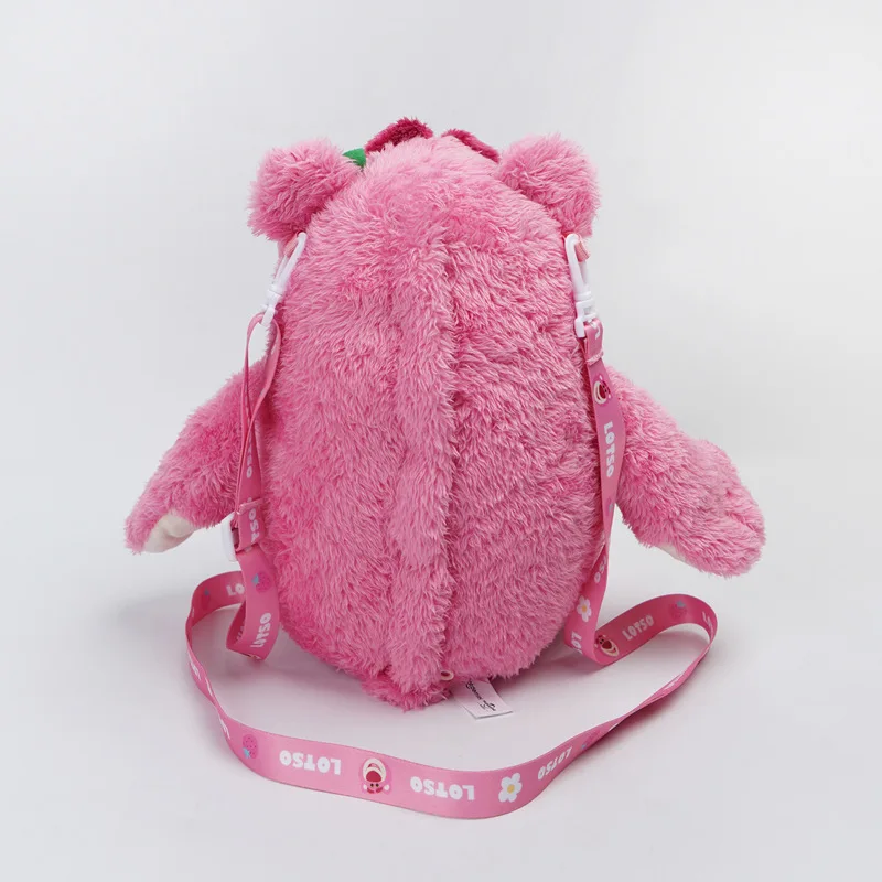 Disney Strawberry Plush Backpack Soft Stuff  Shoulder Bag Anime Stuffed Backpack Girls Children Gifts