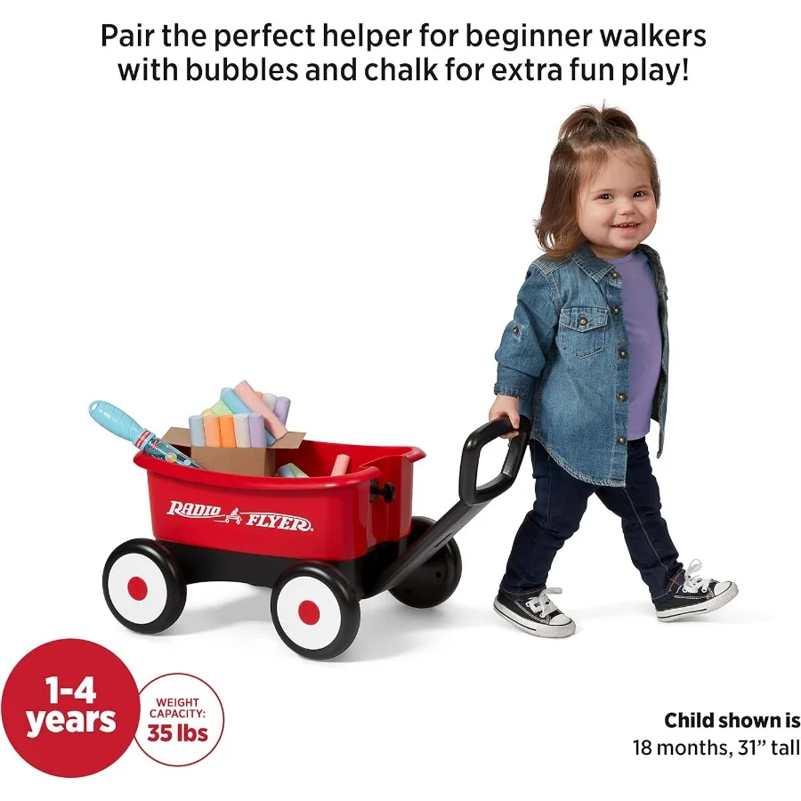 Radio Flyer My 1st Wagon with Beach and Garden Tools 2-in-1 Wagon Ages 1-4 Red