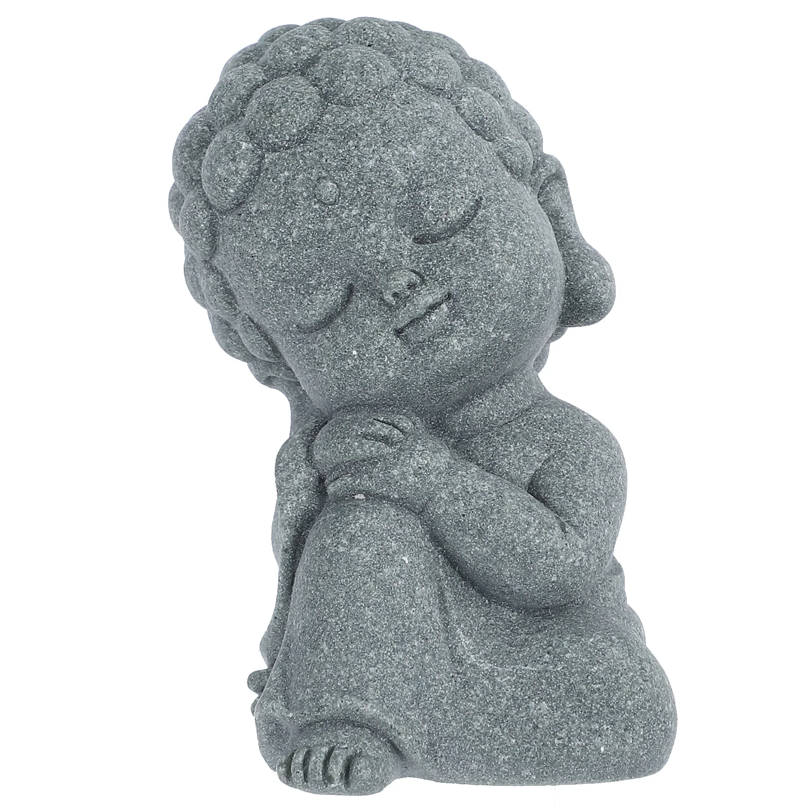

1pc Small Buddha Statue Feng Shui Wealth Sandstone Figurine Good Luck Zen Monk Ornament Natural Sculpture Decor Mini Garden