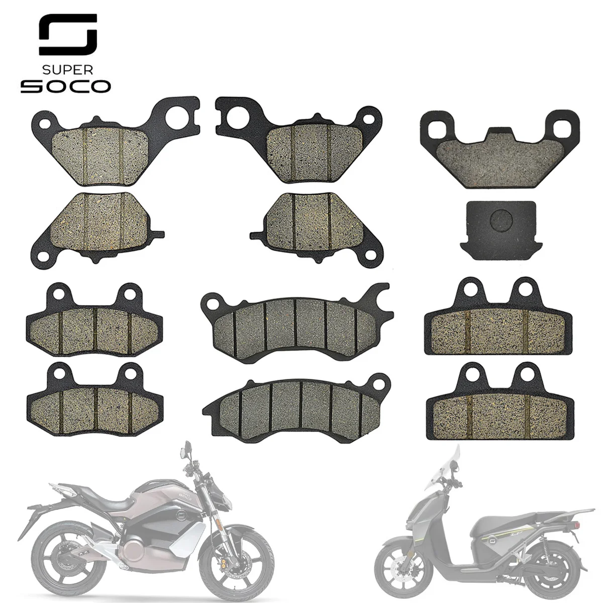 Motorcycle Metal & Brass Alloys Front and Rear Brake Pads For Super Soco CU CU2 CU3 TC TS RU CUmini Motocross Scooter Universal