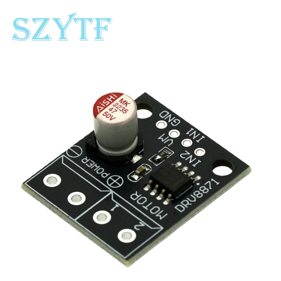 DRV8871 H-Bridge Brushed DC Motor Driver Breakout Board For Arduino PWM Control 3.6A Max Internal Current Sense 6.5V To 45V