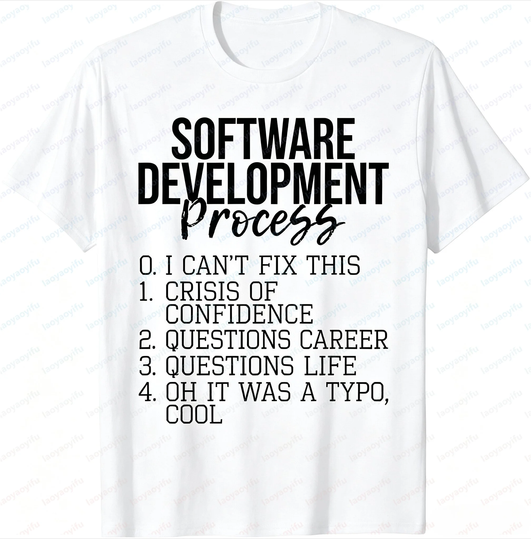 Software Development Process - Coding Programmer Coder T-Shirt Summer Short Sleeve Man Women Clothing Soft Y2k Fashion Tees