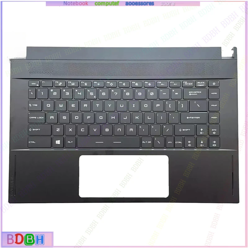 ZQ New For MSI GS66 Stealth MS-16V1 Upper Case Palmrest Cover Black RGB US Keyboard