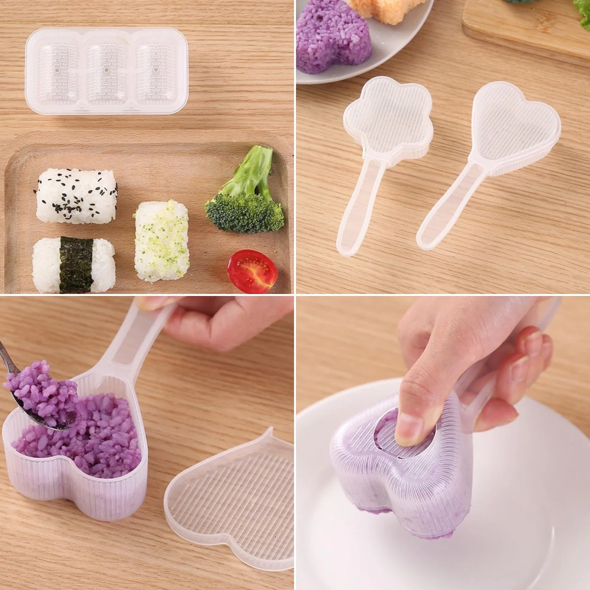 

1/2Pcs Cartoon Shape Sushi Rice Maker Mold Onigiri Rice Ball Set Japanese Style Press Maker DIY Kitchen Tools Bento Accessories