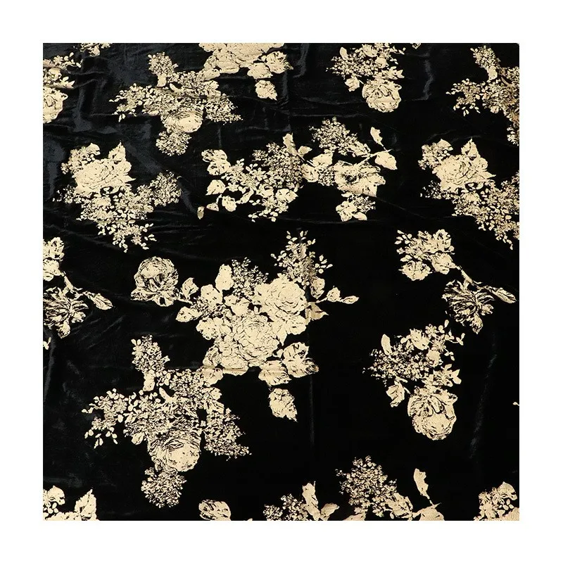 ผ้าคุณภาพสูงสำหรับเสื้อเชิ้ต ชุดนอน และกี่เพ้า ทำจากผ้าไหมทอ วิสโคสกำมะหยี่ปักลายทอง